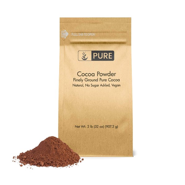 Cocoa Powder (2 lb) by Pure Organic Ingredients, Pure Cocoa, Baking Purposes, Flavor Enhancer, Skincare Benefits, Antioxidant-Rich, No Added Sugar (Also in 1 lb)