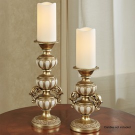 Millea Candleholders Champagne Gold & Ivory Set Set of 2