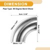 Partuto 4 Pcs 1.5" Universal Stainless Steel 90 Degree Exhaust
