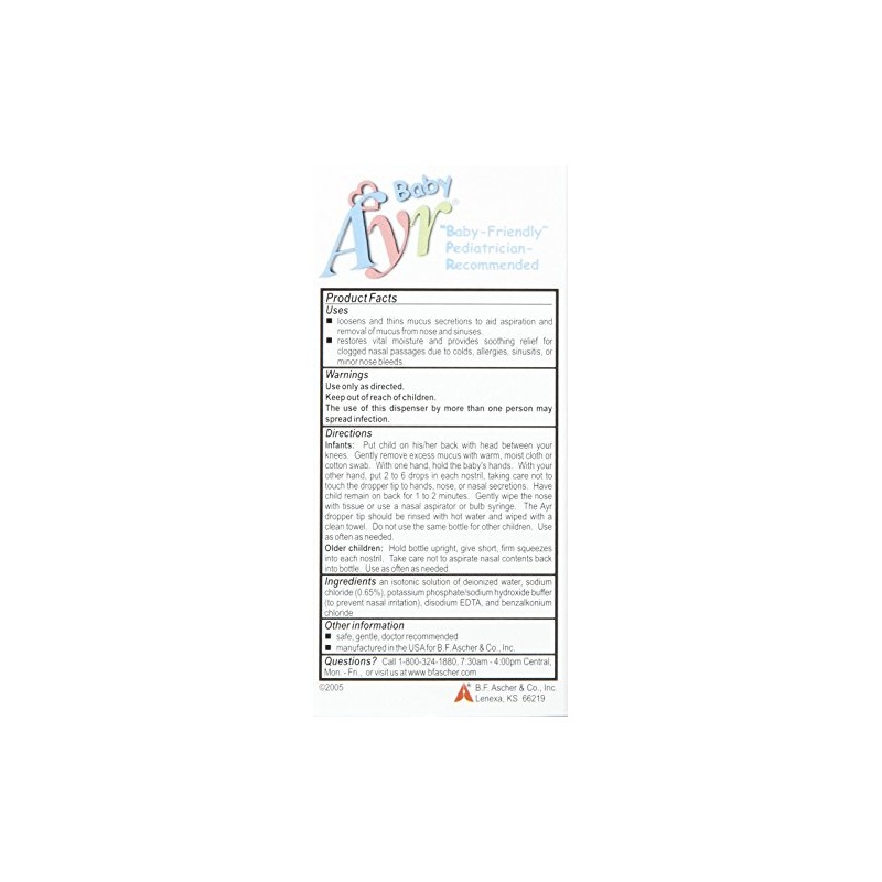 AYR Baby Saline Nasal Spray/Drops, 1 Oz