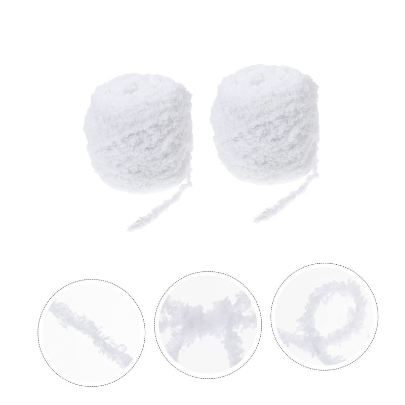 NOLITOY 2 Rolls Coral Fleece Knitting Yarn Multi Function DIY
