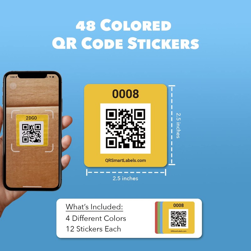 Smart Labels QR Code Stickers Pack of 48 (Original) Made