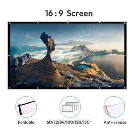XGODY 16:9 Foldable Projection Projector Screen Indoor cloth Movie Home Cinema Theater - 60" screen