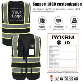 AYKRM 11 colors available safety vest black