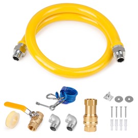 Stanbroil Movable Gas Connector Kit, 48" Gas Line Hose with 3/4" ID, Quick Disconnect, Safety System Kit for Commercial Kitchen Equipment