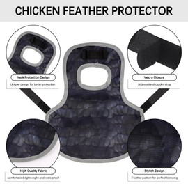 Chicken Saddle for Hens Chicken Aprons & Vest Jacket for Hens protector for hens with adjustable strap (Black)