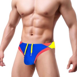 ZAIGGUT - Calzoncillos de bikini con cordón de tiro bajo para playa, azul (blue*1), XL