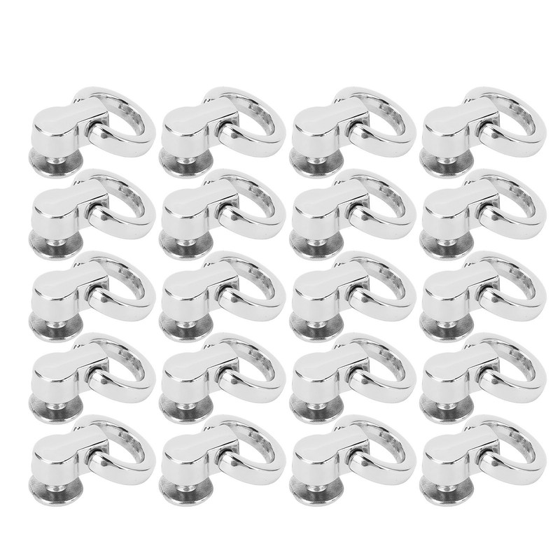 20Pcs D Ring Rivets 13x7mm 360 Degree Rotation Screw Stud