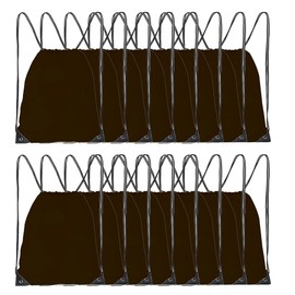 Bolsas con cordón a granel, bolsas de poliéster para gimnasio, deportes, mochila con cordón, Negro -