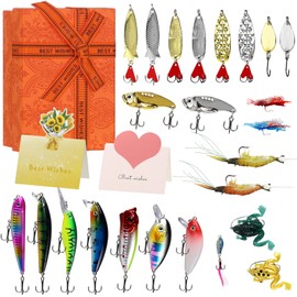 Gifts for Teen Boys, Christmas Teenage Boy Gifts for 10 11 12 13 14 15 16 17 18 Years Old, Tween Boys Toy Gift Ideas, Son Brother Boyfriend Birthday Gifts, 24 PC Fishing Lure Accessories