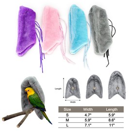 OTKARXUS Comfort Corner Fleece Bird Blanket,1PC Winter Warm Parrot Cage Snuggle Hut,Cage Bird Nest Parrot Bed for Parakeet Cockatiel Parrots Cockatiels (S, Pink)