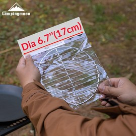 CAMPINGMOON Round Roasting Baking Steaming Cooling Rack Cooking Grid Grill Stainless Steel Fits for Dutch Oven (Diameter φ6.7inch, W17)