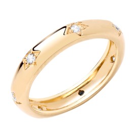 Old English Jewellers 9ct Yellow Gold on Silver CZ Star Setting Full Eternity Band Ring size J - U (Q)