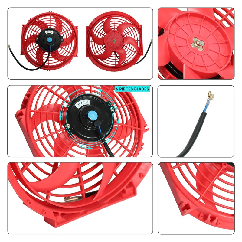 FSBCGT 2PCS 10 inch Slim Fan Push Pull Electric Radiator