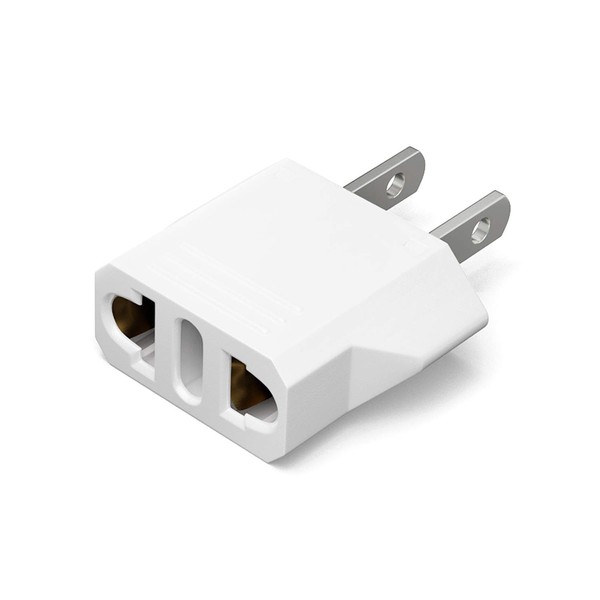 Unidapt Small European to American Outlet Plug Adapter, EU to