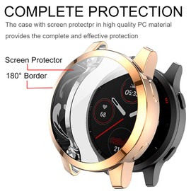 Miimall Compatible with Garmin vivoactive 4s 40 mm/Venu 2s Case, Flexible TPU Protective Case with Screen Protector 360° All-Round Protection Case for Garmin Vivoactive 4s 40 mm/Venu 2s Rose Gold