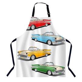 BGBDEIA Vintage Car Apron Adjustable Neck Bib Apron for Men Women,Suitable for Kitchen Cooking Waitress Chef Apron