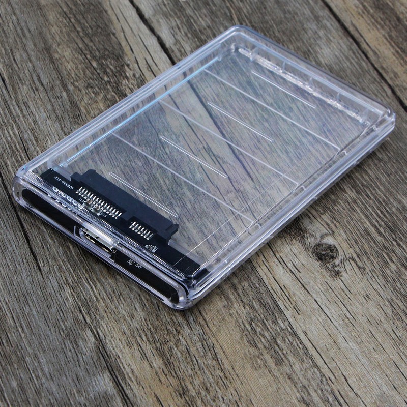 Transparent 2.5-inch HDD Case, USB 3.0 Connection, SATA Compatible, HDD/SSD,