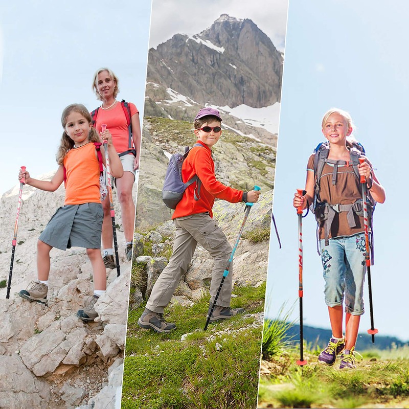 FitTrek Hiking Poles for Kids - Ultralight Nordic Walking Sticks