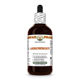 Arrowroot (Maranta Arundinacea) Dry Powdered Root Glycerite, Made in Hawaii, All Natural, Vegan, Lab Tested Alcohol-Free Liquid Extract - 4 fl.oz