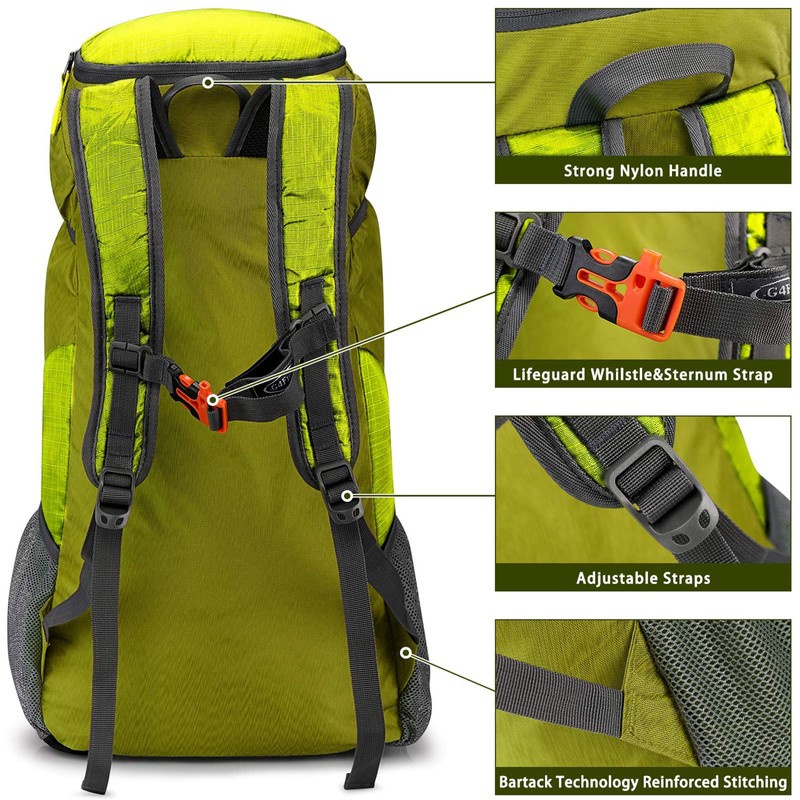 G4Free 40L Lightweight Foldable Hiking Backpack Travel Camping Trekking Daypack