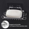Stainless Steel Shower Soap Holder with 4 Hooks Saver for