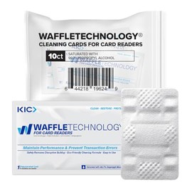 KICTeam - Waffletechnology® Cleaning Cards for Card Reader Payment Machines (10 Cards) - Presaturated with Quick Drying Solution