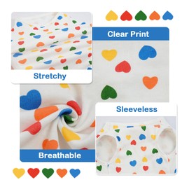 Hjumarayan Dog Jumper Small Dogs, Dog Shirts for Small Dogs, Thin Chihuahua Jumper, Soft Breathable Dog Shirt for Chihuahua, Yorkshire Terrier (Colourful Heart L)