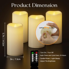 PChero LED Candlelight, Waterproof, Bath, Healing, Warm Color, LED, Safe, Energy Saving, Dedicated Remote Control, Outdoor, Camping, Mountain Climbing, Disaster Prevention, Indoor and Outdoor Use, Up to 800 Hours Continuous Lighting Time, Set of 2