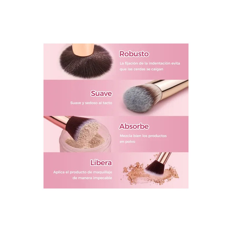 Brochas De Maquillaje Profesional Kit 27 Pcs Con 18 Brochas