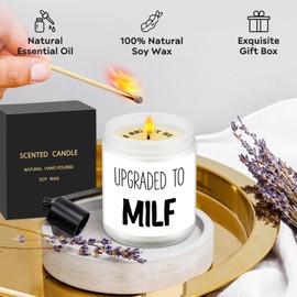 Expecting Mom Gift, Upgraded to Milf Scented Candle, Mothers Day Present, New Mama Gift, Pregnancy Gifts, First Mothers Day Gifts, Birthday Presents for Her, Friend, Coworker, First Time Mom to Be