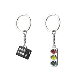 YSUY Traffic Light Key Rings with Dice Keychain, Perfect Passed Driving Test Gifts for New Drivers and Friends - Fun and Unique New Car Key Rings for Men and Women