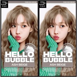 Miseonsen 미쟝센 올뉴 헬로버블 10AB 애쉬베이지x2 노란기없는 발색좋은 셀프염색 Missha All-New Hello Bubble 10AB Ash Beige x2 Non-Damaging Self-Dyeing with Good Color Development