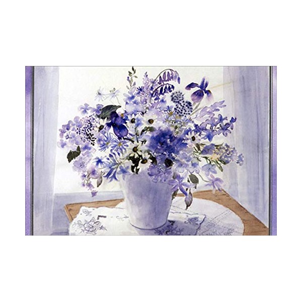 Pictura Purple Bouquet Vase on Table Signature Gallery Sympathy Card