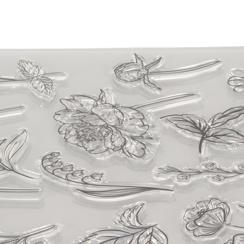 6pcs Clear Stamps Innovative Decorative Flower TPR Clear Stamps for