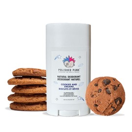 Polished Punk - Natural Deodorant for Kids, Teens and All Ages, Baking Soda and Aluminum-Free for Sensitive Skin | Cookies and Dreams Scent