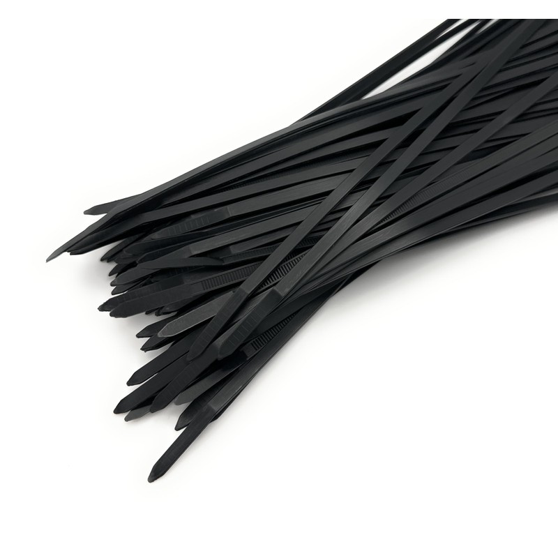 Boltza Wetterbeständige Kabelbinder, 300 mm x 4,8 mm, schwarz, 100