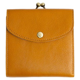 Raficaro Women's Bifold Wallet, External Coin Purse, Card Case, Bills, Dividers, Flap, Wallet, Cover, Italian Leather, Genuine Leather, Braun