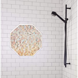 Autotech Park Precut Octagon Window Film, Stone Design, Self Static Adhesive Cling, 18 inch Width