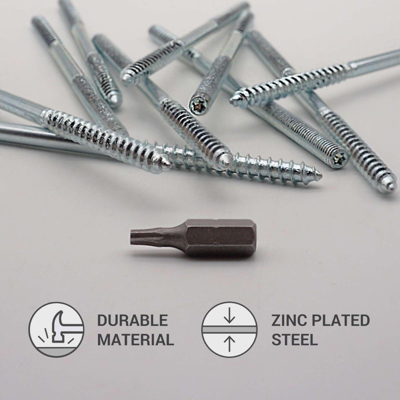 SKIR'CO Pack of 10 Hanger Bolts M6 x 140 mm,