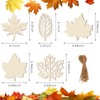 30 Pieces Fall Wood Cutouts Unfinished Wooden Leaves for Crafts