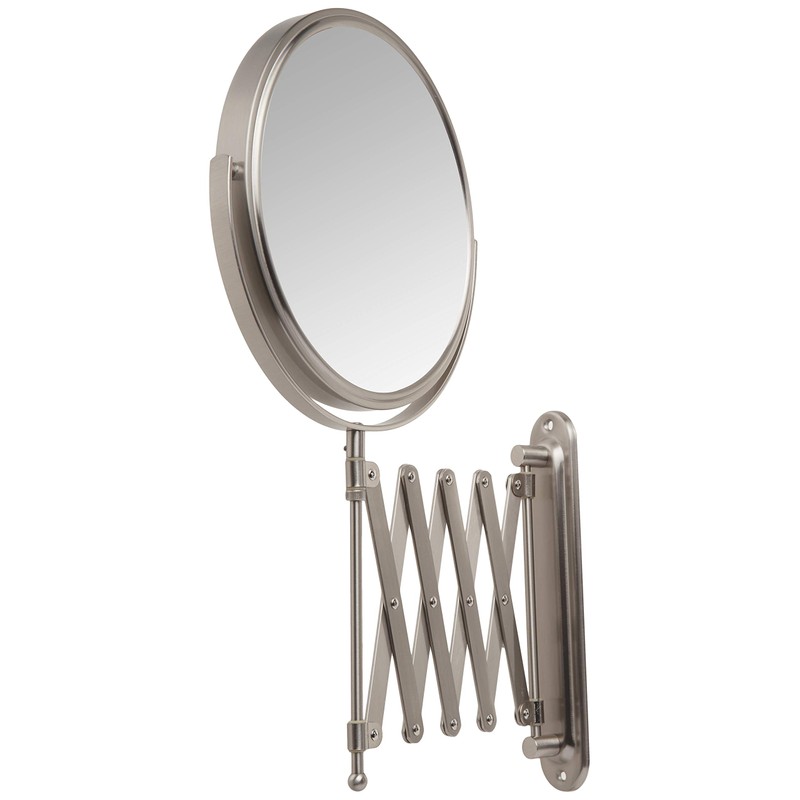 JERDON Two-Sided Wall-Mounted Makeup Mirror - Makeup Mirror with 7X