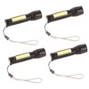 4Pcs Retractable Flashlight COB LED Zoom Flashlight Rechargeable Strong Light