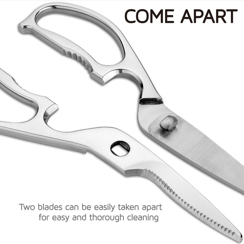 Multi-Purpose Kitchen Scissors WELLSTAR, Premium Stainless Steel Solid Kitchen Shears