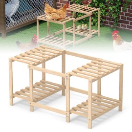 Flehomo Chicken Perch, Wooden Roosting Bars for Chicken Coop & Chicken Jungle Gym, Toy for Hen Chickens & Chicks