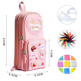 Gsrhzd Pencil Case, Pencil Case for Women, Aesthetic Pencil Case, Special Pencil Case, Pencil Case with, compartments, Pencil Case Cute, Pencil Bag, for Kids Boys Girls Adult, Pink