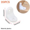 Ctyjia Pack of 20 Plastic Corner Braces, L-shaped Bracket with