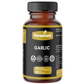 Puranicals Garlic Premium 320 Capsules Non GMO and Gluten Free | Herbal Supplement | 900 mg Per Serving | Made with 100% Pure Garlic Bulb Powder