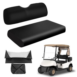 ZWPARTS Golf Cart Front Seat Covers Staple On Replacement for EZGO RXV 2008+ Golf Cart Seat Black Micro Fiber Leather Seat Cover