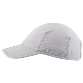 Connectyle Foldable Quick Dry Running Cap for Men Women UPF 50+ Sun Protection Sports Cap Lightweight Workout Hat Light Grey